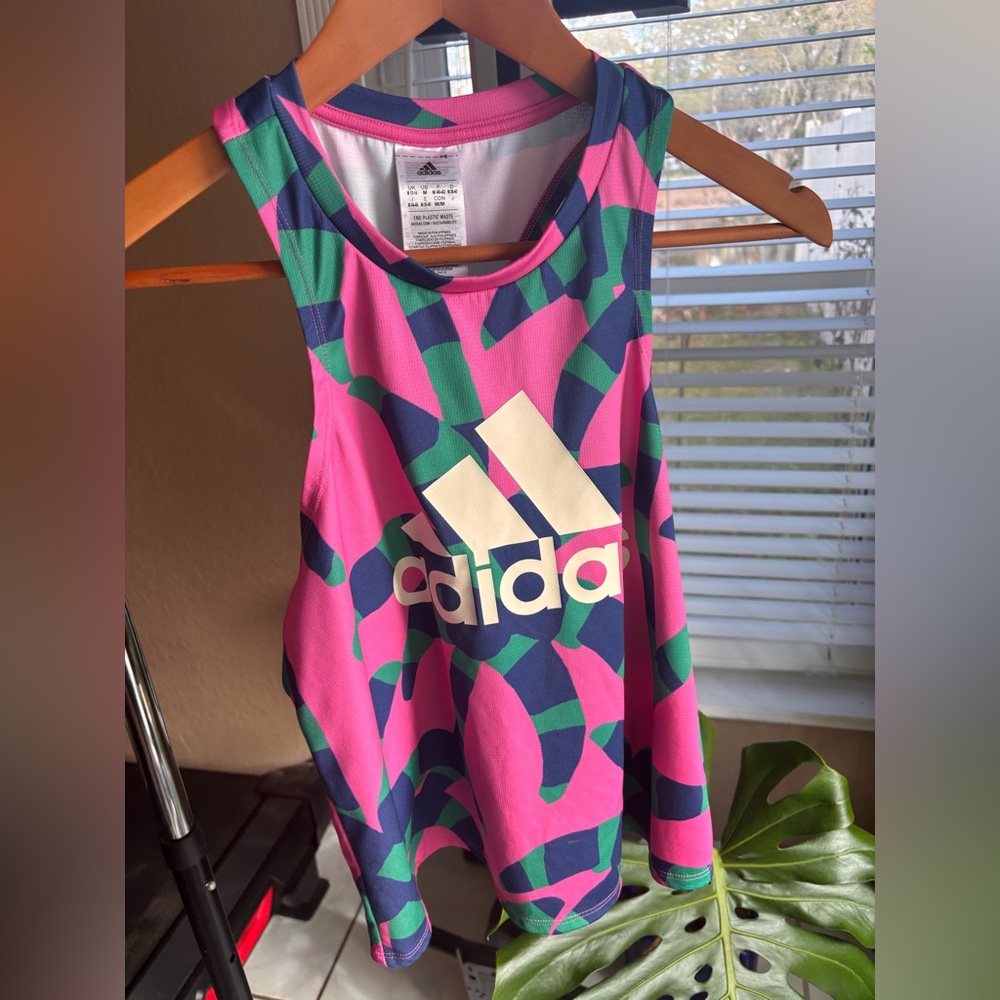 adidas Pink Palm Athletic Tank